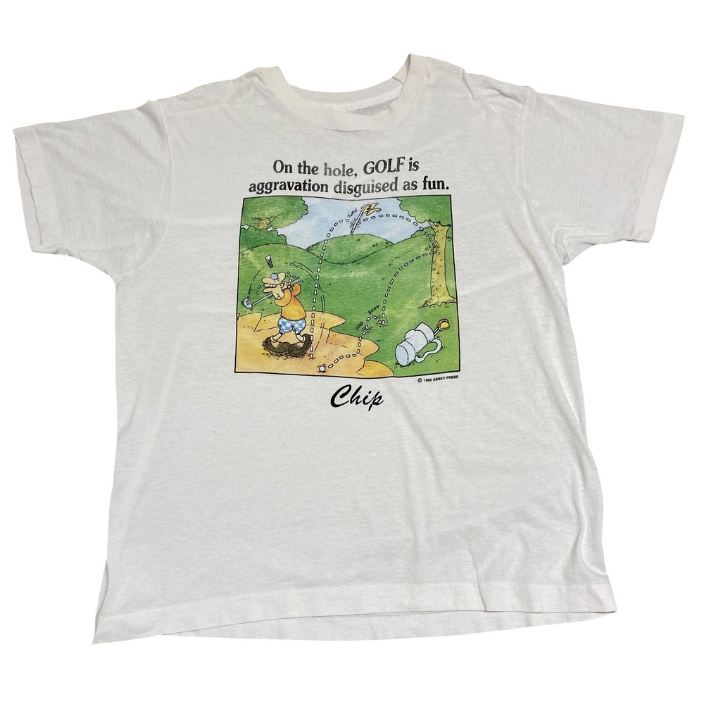 Vintage 1992 Chip Golf Cartoon T-Shirt - Picture 2 of 5